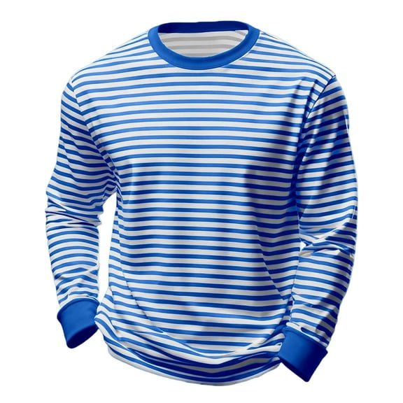 Long Sleeve Shirts for Men, Striped T Shirts for Men Casual Color Block Shirt Long Sleeve Trendy Summer Tops Mens Plus Size Classic Crew Neck Tee