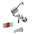 thumbnail image 1 of Kingston Brass KBX8131DKL Kaiser Three-Handle Tub & Shower Faucet, Polished Chrome, 1 of 1