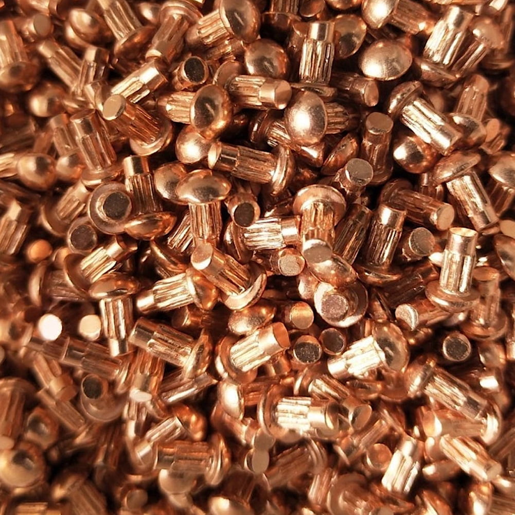 (100pcs) Purple Copper Knurled Rivets , M3x12mm