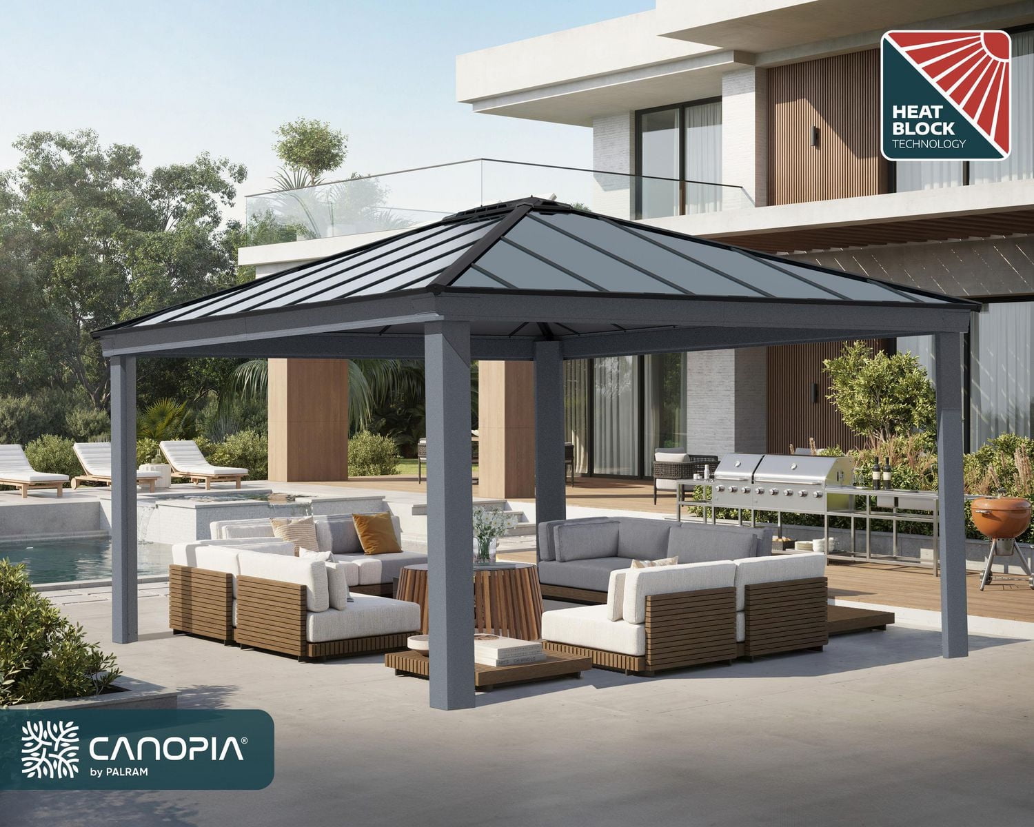 CANOPIA by PALRAM Dallas 14 ft. x 16 ft. Gazebo Kit - Grey