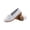 White, variant on Fesfesfes Black Flats shoes Round Toe Casual Lightweight Shoe Cowhide Peas Mom Shoes Cowhide Soled Hollowed Out Shoes 35(4.5)