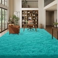 thumbnail image 4 of Janvonne Fluffy Teal Blue Area Rug for Bedroom Living Room Soft 8x10 Fuzzy Rugs Non-Shedding Indoor Plush Rug for Nursery Kids Room Dorm Room Home Decor, High Pile Shaggy Floor Carpets, 4 of 8