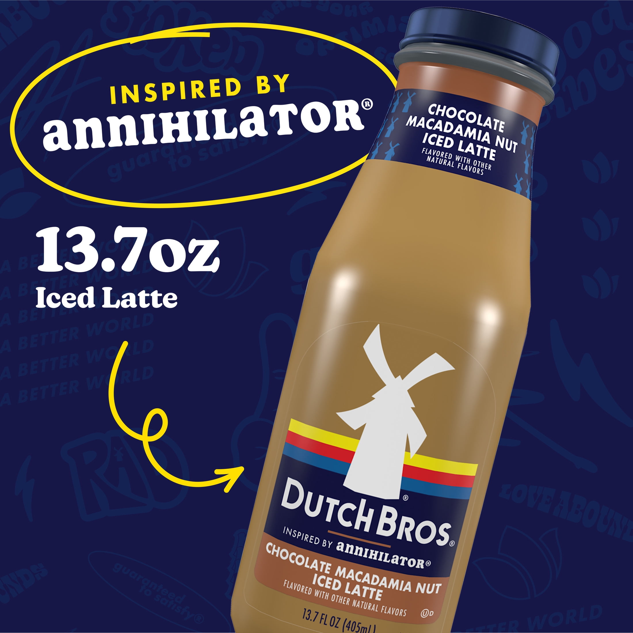 (2 pack) Dutch Bros® Chocolate Macadamia Nut Iced Latte, Inspired by Annihilator®, 13.7 fl oz Bottle