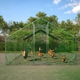 thumbnail image 6 of Large Metal Chicken Coop 19.7x9.8x6.6 ft Chicken Cage Hen House Poultry Rabbit Hutch Enclosuse with Waterproof Cover, 6 of 12