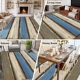 thumbnail image 5 of 5'x8' Area Rugs, Blue Beige Wood Grain Indoor Outdoor Area Rug for Living Room Bedroom, Modern Shabby Chic Board Washable Bathroom Rugs Kitchen Floor Carpet Mats Home Decor Aesthetic, 5 of 8
