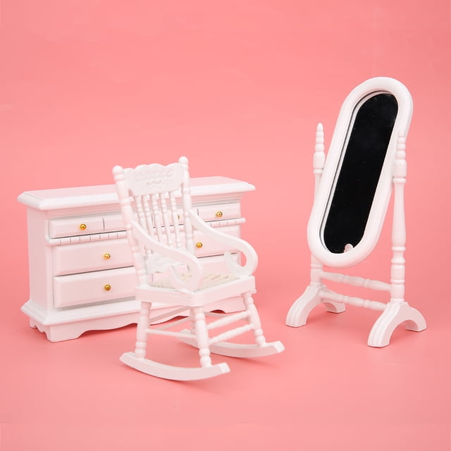 Meubles de Maison de Poupée Miniature Échelle 1/12 Ensemble de Lit de Maison de Poupée Kit de Maison de Poupée 6 Pcs / Set