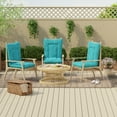 thumbnail image 2 of Jordan Manufacturing 38" x 21" Sketch Opal Teal Crosshatch Rectangular Outdoor Wrought Iron Chair Cushion with Ties and Hanger Loop, 2 of 11