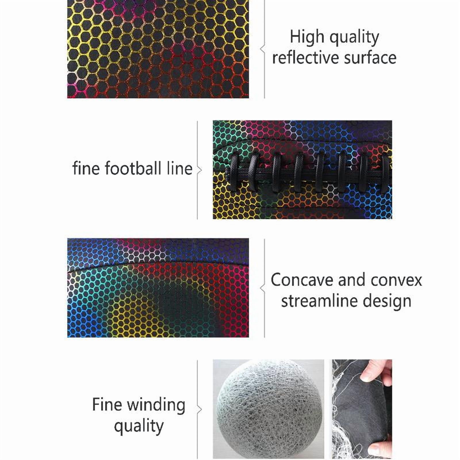 MANNYA Light Up Reflective Football for Night Games & Training Glowing in The Dark Great Football Toy Gifts for Boys Kids Men