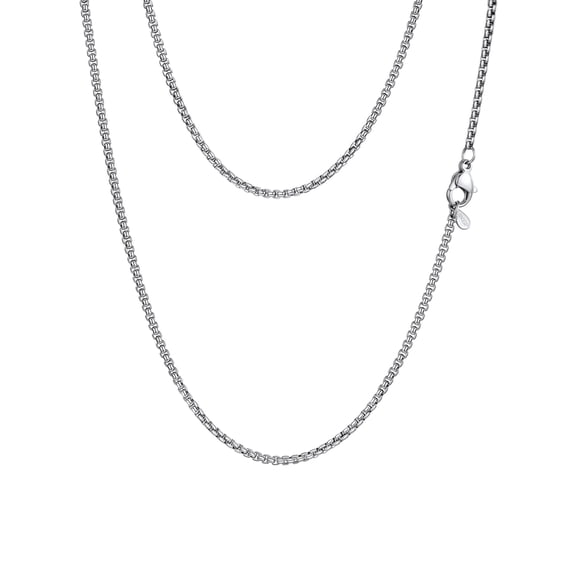PROSTEEL Necklace for Men Women Stainless Steel Squre Rolo Link Chains 2mm Men Necklace Birthday Fathers Day Jewelry Gift for Dad Son