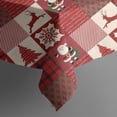 thumbnail image 5 of Red Christmas Patchwork Pattern Square Tablecloth,Waterproof Square Table Cover,Wipeable Spillproof Washable Table Cover for Home Kitchen Party Decor 60"x60"(152x152cm), 5 of 6