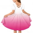 thumbnail image 4 of Ashirexll Girls Summer Dress Children Short Sleeve Round Neck Classic Back Solid Color Casual A-Line Dress for Preteen Kids, 4 of 7