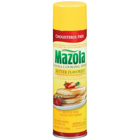 Mazola Butter Flavored Canola Cooking Spray, Fat Free, 5 oz, Shelf Stable, Aluminum Can