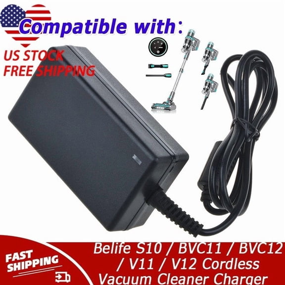 AC Adapter Compatible with Belife S10 / BVC11 / BVC12 / V11 / V12 Cordless Vacuum Cleaner