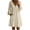 Beige, variant on Cotton Linen V Neck 3/4 Sleeve Flared Ruffle Hem Loose A Line Mini Dress for Women 2026 Summer Beach Casual Solid
