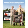 thumbnail image 2 of VEVOR Déambulateur à Roulettes avec Siège pour Aînés, Déambulateur à Roulettes Pliable, Aide à la Mobilité et à la Marche Légère en Aluminium avec Roues Pleines en PVC, Poignée Ajustable, Sac de Rangement, Porte-Gobelet/canne - Supporte 300 Lb, 2 of 9