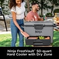 thumbnail image 2 of Ninja FB151GY FrostVault Enfriador duro de 50 cuartos con zona seca, cajón de almacenamiento seco con temperatura de refrigerador integrado, refrigerador aislado de alta resistencia, mantiene el hielo, 2 of 5