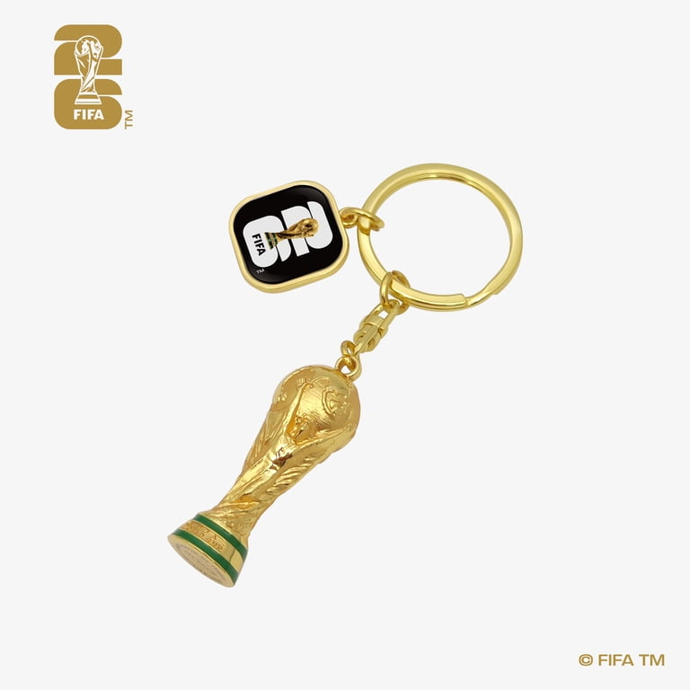 FIFA World Cup 2026 Soccer 3D Trophy Keychain with Official Emblem