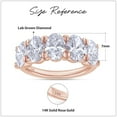 thumbnail image 2 of AFFY 5 Stone Diamond Engagement Ring for Women, 7X5MM Oval Cut Lab Grown Diamond Half Eternity Wedding Band In 14K Solid Rose Gold Jewelry Gift for Her (VS-SI Clarity, 3.50 Cttw) Ring Size-8.5, 2 of 5