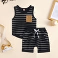 thumbnail image 2 of TOWED22 Toddler Little Boys Summer Clothes Short Sleeve Shirt Plaid Short Infant Spring Cute 2pcs Set Baby Boy Golf Outfit Black,0-6 M, 2 of 6