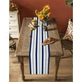 thumbnail image 7 of Table Runner Dresser Scarf 13 x 70 Inch Navy Blue White Stripes Minimalist Abstract Vertical Striped Table Runners Non-Slip Heat Kitchen Dining Table Decor for Indoor Outdoor Home Party Decoration, 7 of 7