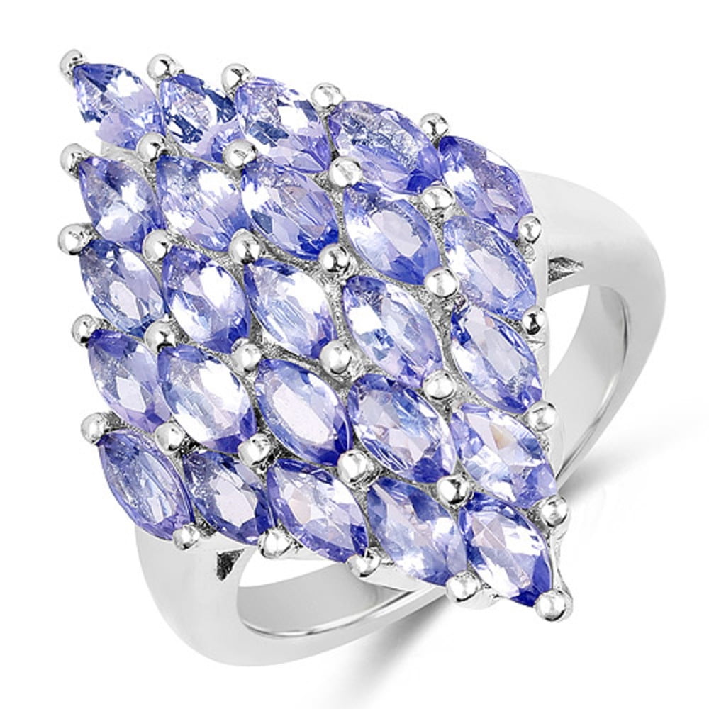 Genuine Marquise Tanzanite Ring in Sterling Silver Size 9.00 by Bonyak Jewelry