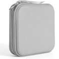 thumbnail image 3 of Cd Case, 48 Capacity Hard Plastic Portable Travel Dvd Case Silver, 3 of 5