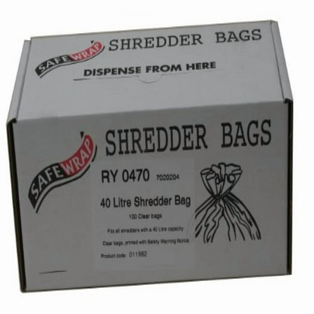 RY SAFEWRAP SHREDDER BAGS 40 LITRE PK100