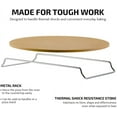 thumbnail image 3 of OVENTE Ceramic Flat 13 inch Pizza Stone Set with Crust Cutter Wheel & Metal Rack/Handle, Thermal Shock Resistance, Beige BW10132, 3 of 9