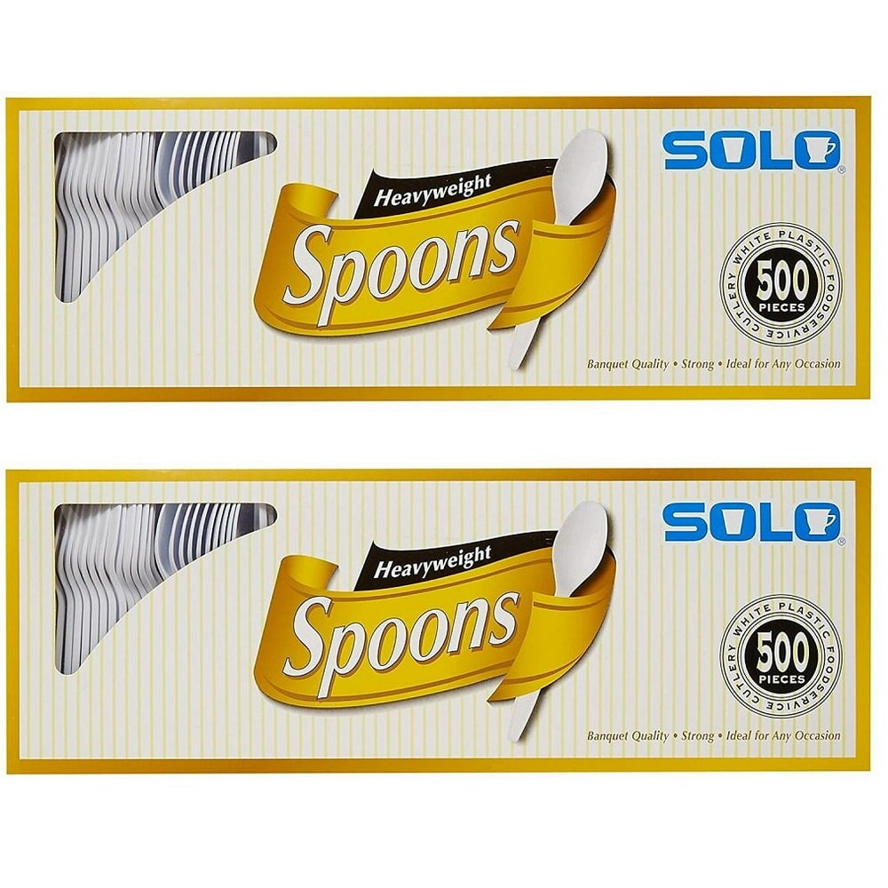 Solo White Heavy Weight Plastic Spoons 1,000 ct