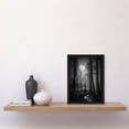 thumbnail image 2 of Full Moon Over Misty Forest Black and White Photo Artwork Framed Wall Art Print A4, 2 of 4