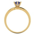 thumbnail image 4 of Solitaire Engagement Ring for Women - 0.5ct Simulated Tanzanite in 18K Yellow Gold Promise Ring, 4 of 6