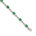 thumbnail image 3 of 14K White Gold Diamond and Emerald Bracelet, 3 of 6