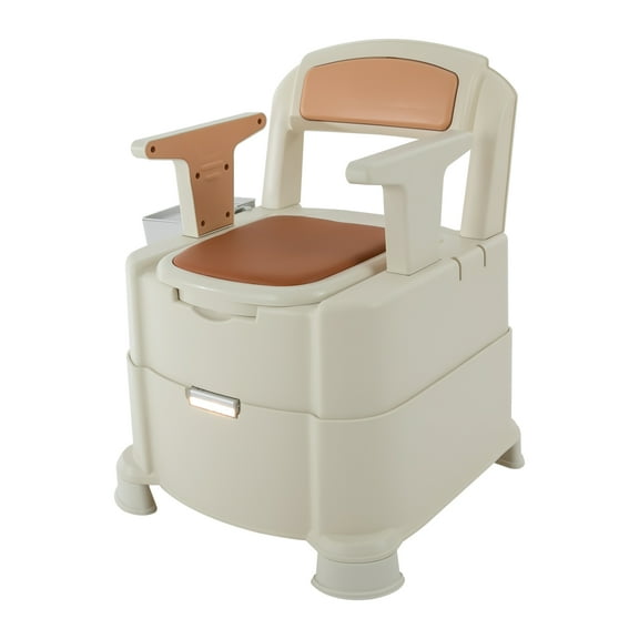 Portable Bedside Commode with Sensor Light, High-Quality PP and PU, 440.92 lbs Capacity, Non-Slip TPE Feet, Double Lid Design for Odor Control, Removable Armrests, Easy to Clean and Install