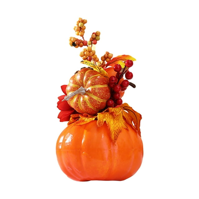 Calabaza artificial con flores BLESIY decoración de fiestas Estilo D