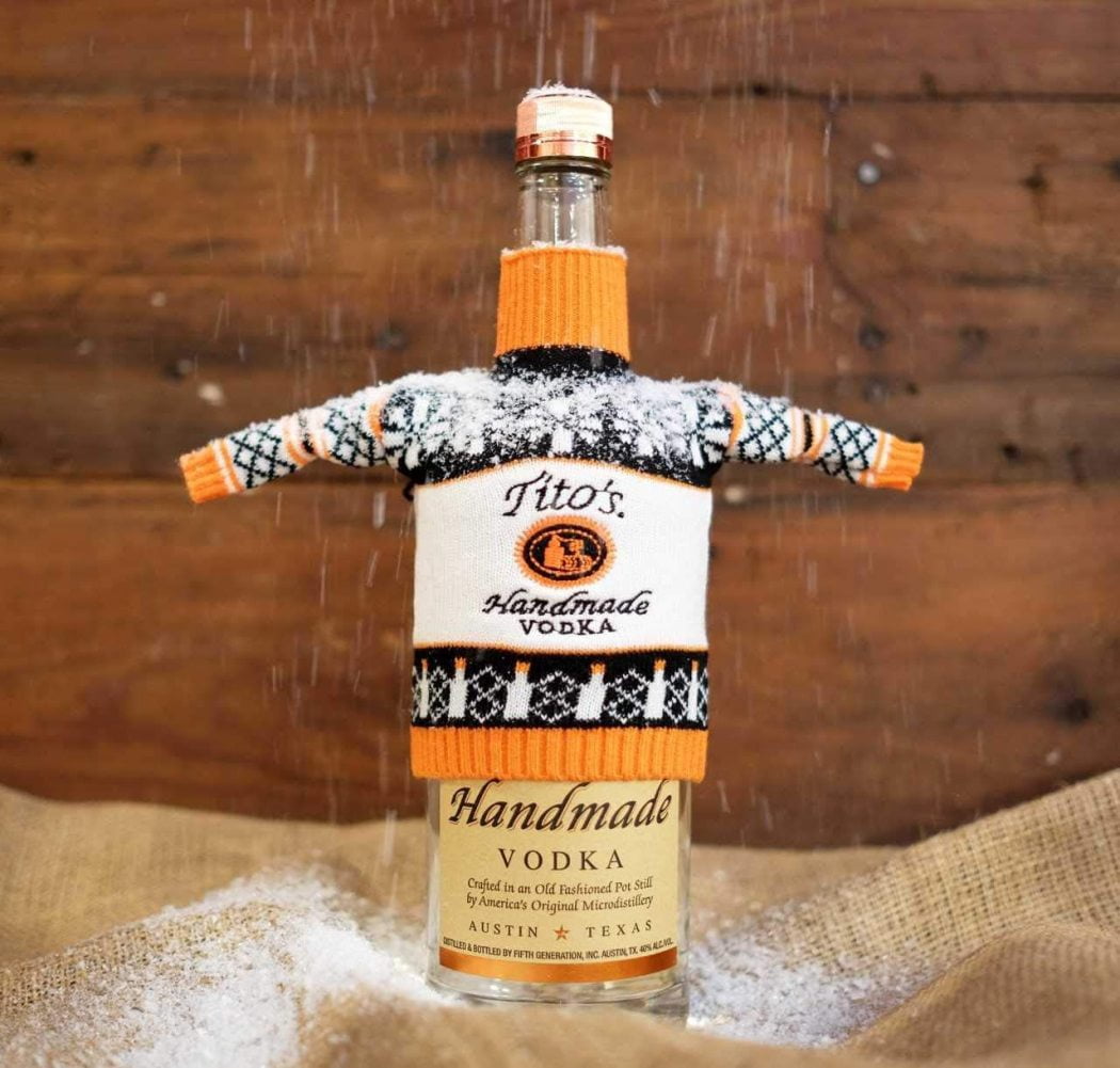 Titos White Vodka Bottle Sweater 