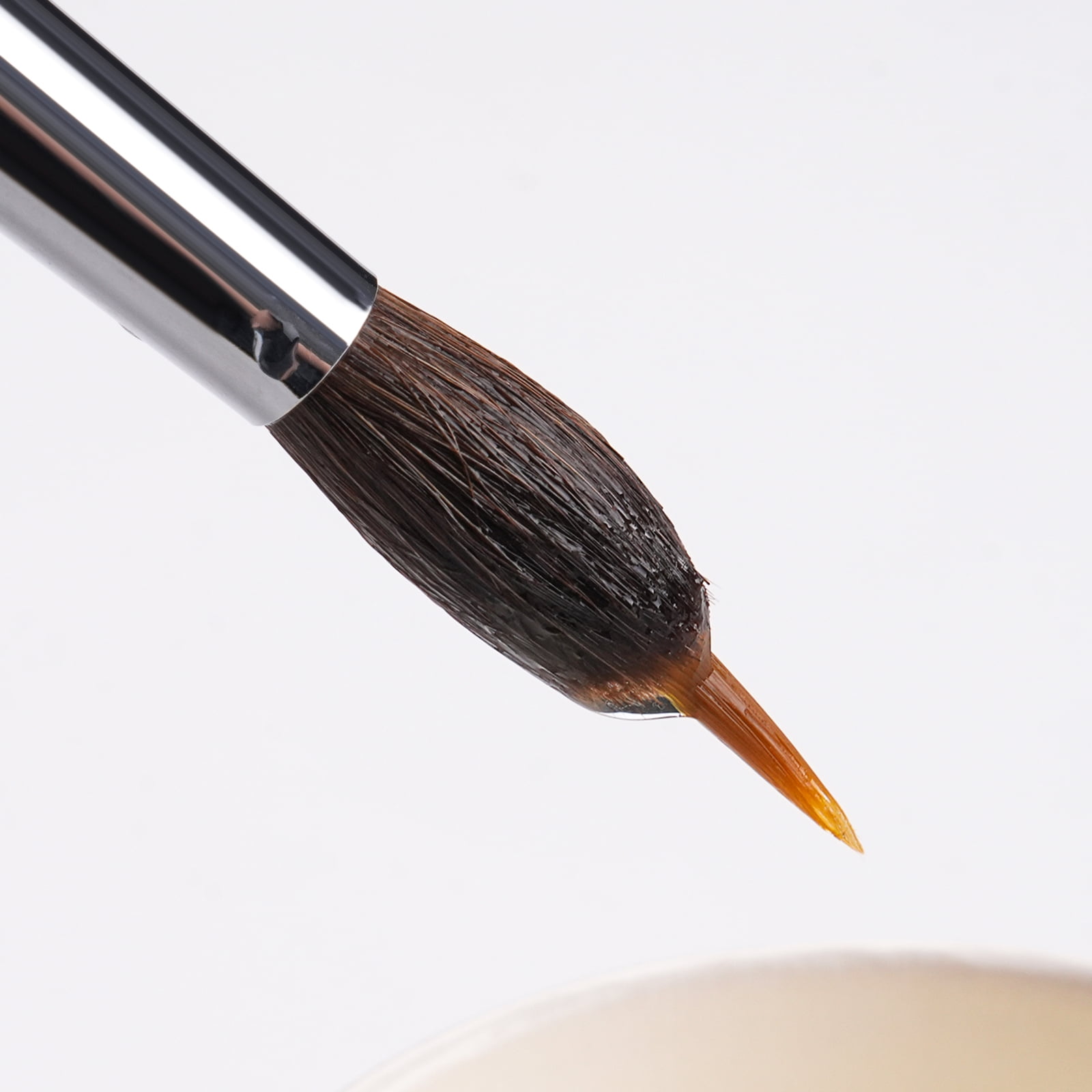 Watercolour Brushes Professional, Fuumuui 4Pcs Extended Needle Point Synthetic Extra Long Pinhead Brushes with Kolinsky Sable Body for Fine Detailing - Watercolour Acrylic Gouache Inks Painting