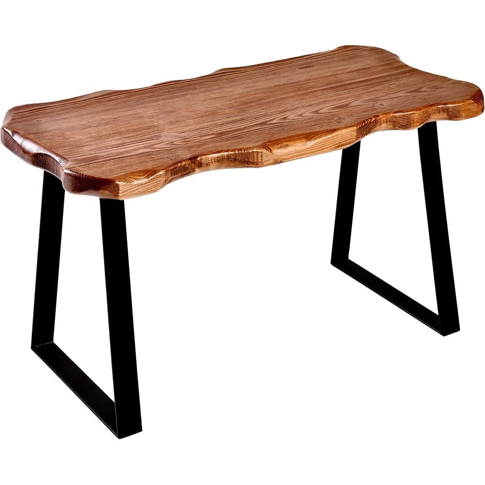 WELLAND Wood Entryway Bench with Metal Legs, Midcentury Modern Bench