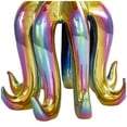 thumbnail image 4 of 11" x 17" Multi Colored Ceramic Tall Standing Octopus Sculpture with Rainbow Shimmer Finish, by DecMode, 4 of 9