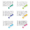 thumbnail image 3 of Rollo de papel de dibujo Animal World para niños con lápices de colores - Patrones no repetitivos, fácil de cortar/pegar - Ideal para graffiti, manualidades, trabajo artístico, 3 of 5