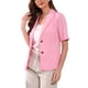 thumbnail image 4 of Conjunto de 2 piezas para mujer INSPIRE CHIC, chaqueta con solapa y vestido en capas, color rosa, 4 of 6