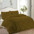 thumbnail image 2 of 1 Piece Pinch Pleated Duvet Cover 100% Cotton 1000 TC with Zipper Closure & Corner Ties Pintuck Bedding Duvet Cover - Super King Plus Size (120" x 120") Inch, Taupe Solid, 2 of 7