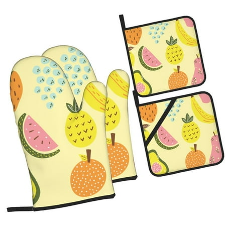 

ZICANCN Oven Mitts and Pot Holders Sets Heart Pet Dog Cat Paw Baking Sets for Kitchen BBQ Gloves Heat Resistant Cooking 4 Pieces