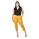 thumbnail image 1 of Pantalon capri de gamuza Roman Fashion /Tallas Extras, 5058 (Mostaza) amarillo 36, 1 of 6