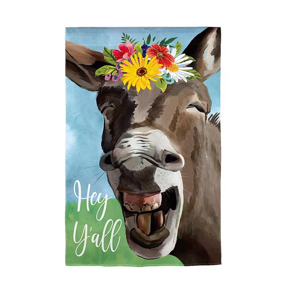 Donkey Friend Garden Burlap Flag