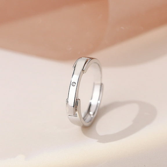Mens Womens Fashion Flip Top Ring Creative Silver Ring Electroplated Diamond Ring White Gold Ring Rose Gold Ring Simple Band Ring