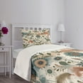 thumbnail image 3 of Ambesonne Floral Eucalyptus Quilted Bedspread Set 2 Pcs, Tender Garden, Twin Size, Pale Rose Slate Blue, 3 of 5