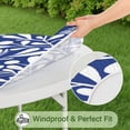 thumbnail image 5 of Boho Style Round Table Cover with Elastic Band, Floral Print Stretch Cloth for 38-42 Inch Tables, Durable for Indoor Outdoor Setting, 5 of 7