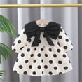 thumbnail image 2 of Felwors Robe Princesse à Pois pour Bébés, Tout-Petits, Enfants, Filles, Patchwork, Manches Longues à Volants, Nœud, Vêtements, Ensembles, 2 of 9