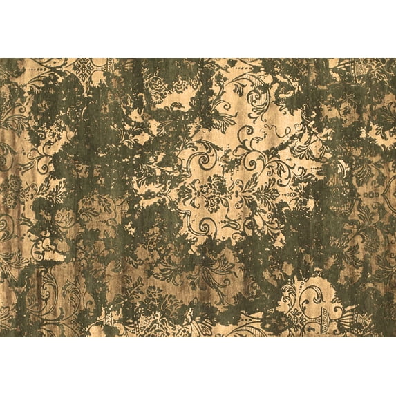 Ahgly Company Indoor Rectangle Abstract Brown Contemporary Area Rugs, 2' x 5'