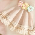 thumbnail image 6 of Toddler Baby Girl Outfits Summer Clothes Set Crochet Flower Fringe Sleeveless Top and Bell Bottom Pants Set Casual Toddler Outfit 18-24 Months, 6 of 7